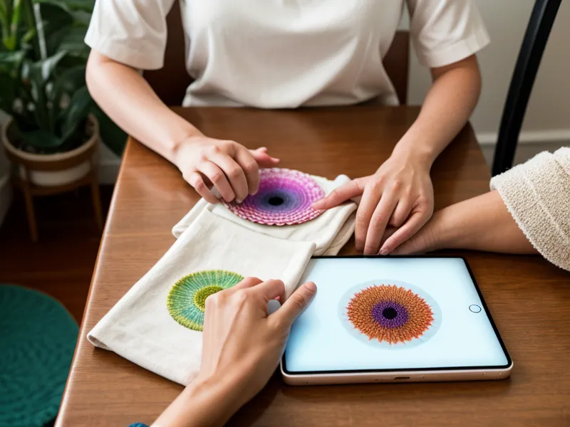 Comparación entre el diseño digital en iPad y el transfer DTF impreso para una sudadera personalizada