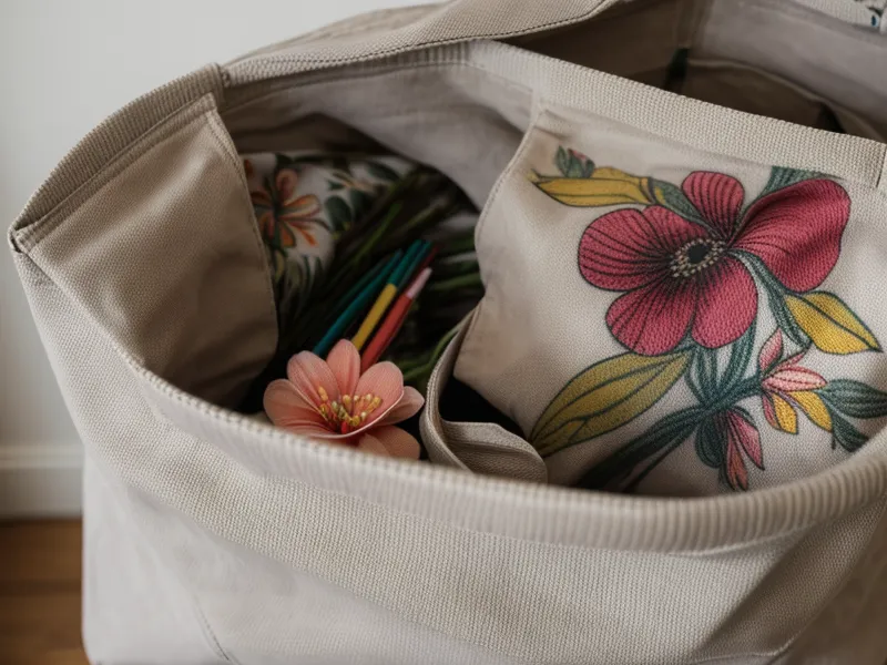 Bolsa de tela terminada con estampado DTF que conserva la textura del boceto a lápiz original