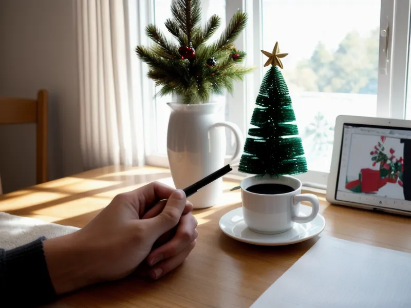 Silueta minimalista de pino navideño en Procreate lista para sublimar en una taza de cerámica