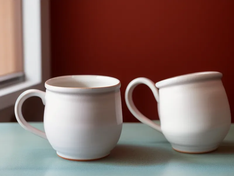 Detalle de un diseño navideño minimalista recién sublimado sobre una taza de cerámica