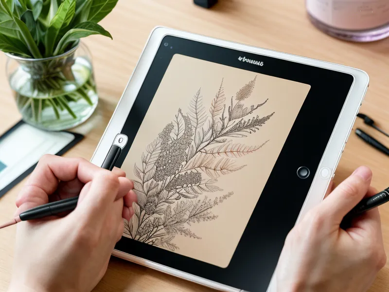 Dibujando detalles finos en Procreate antes de imprimir en DTF, boceto de flores para bolsa de tela
