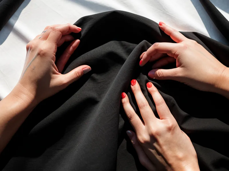 Despegando el film de un transfer DTF textil sobre playera de algodón negro